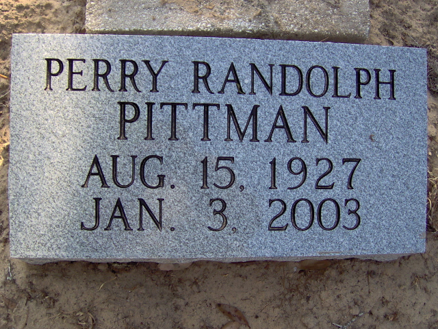 Headstone for Pittman, Perry Randolph 